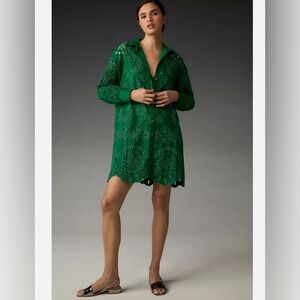 NWOT Anthro |Eyelet Shirt Dress